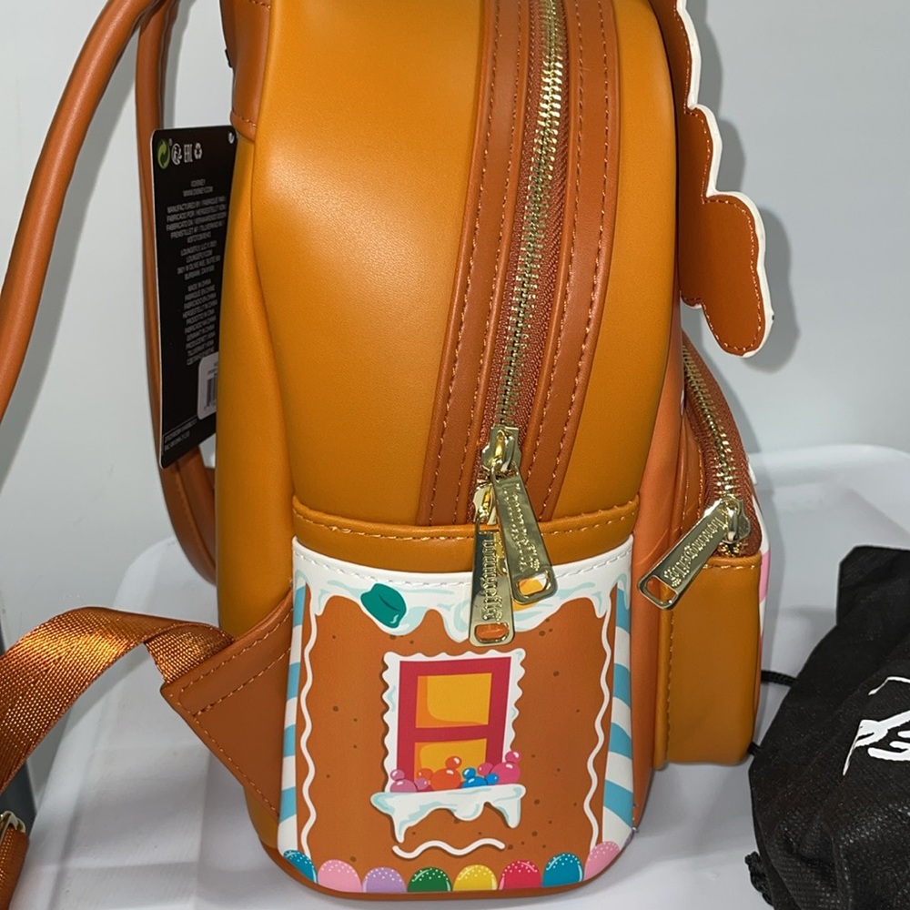 Loungefly Gingerbread house Minnie & Mickey Backpack& matching ears - Picture 7 of 7